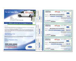 8.5 x 14 Annual Service Reminder 3-Up Check HVAC-3 Up Check Sample Image