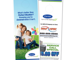 4.25 x 11 Doorhanger, Service Call Offer Coupon HVAC-Carrier Sample Image