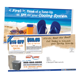 6 x 11 Summer Post Card Seasonal HVAC Sample Mailer