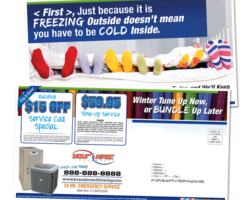 6 x 11 Winter Post Card Seasonal HVAC Sample Mailer